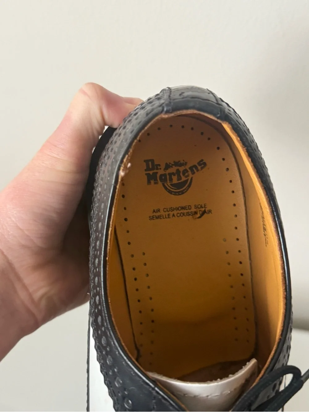 Dr. Martens vintage 3989 Black & White Brogue Leather Platform Oxford Shoes - Picture 8 of 9